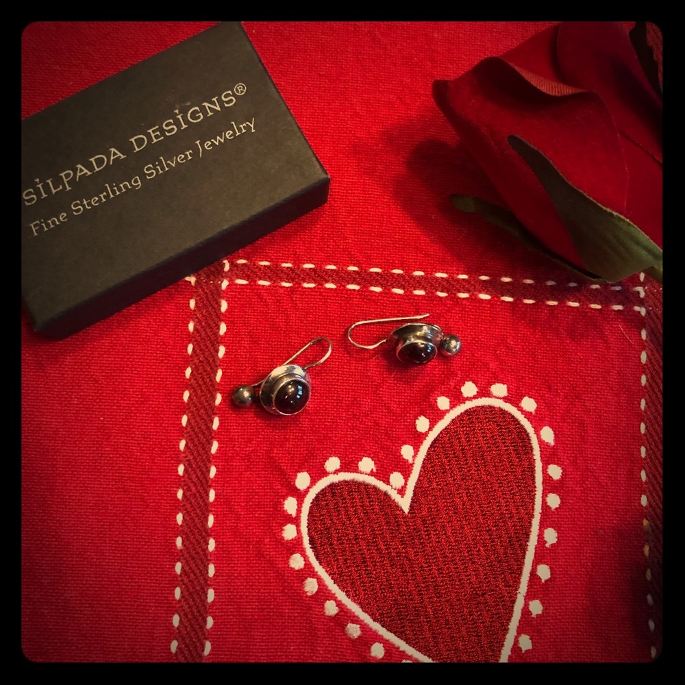 Pretty sterling and garnet earrings